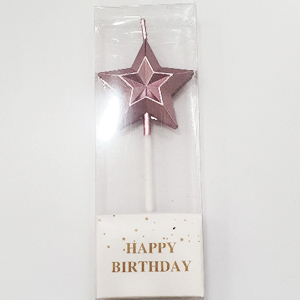 Diamond Star Metallic Pink Candle